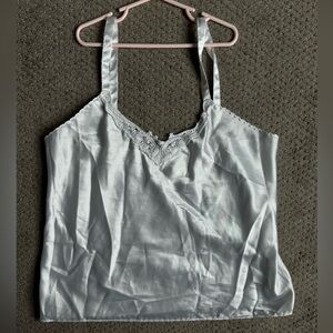 White silk lingerie top